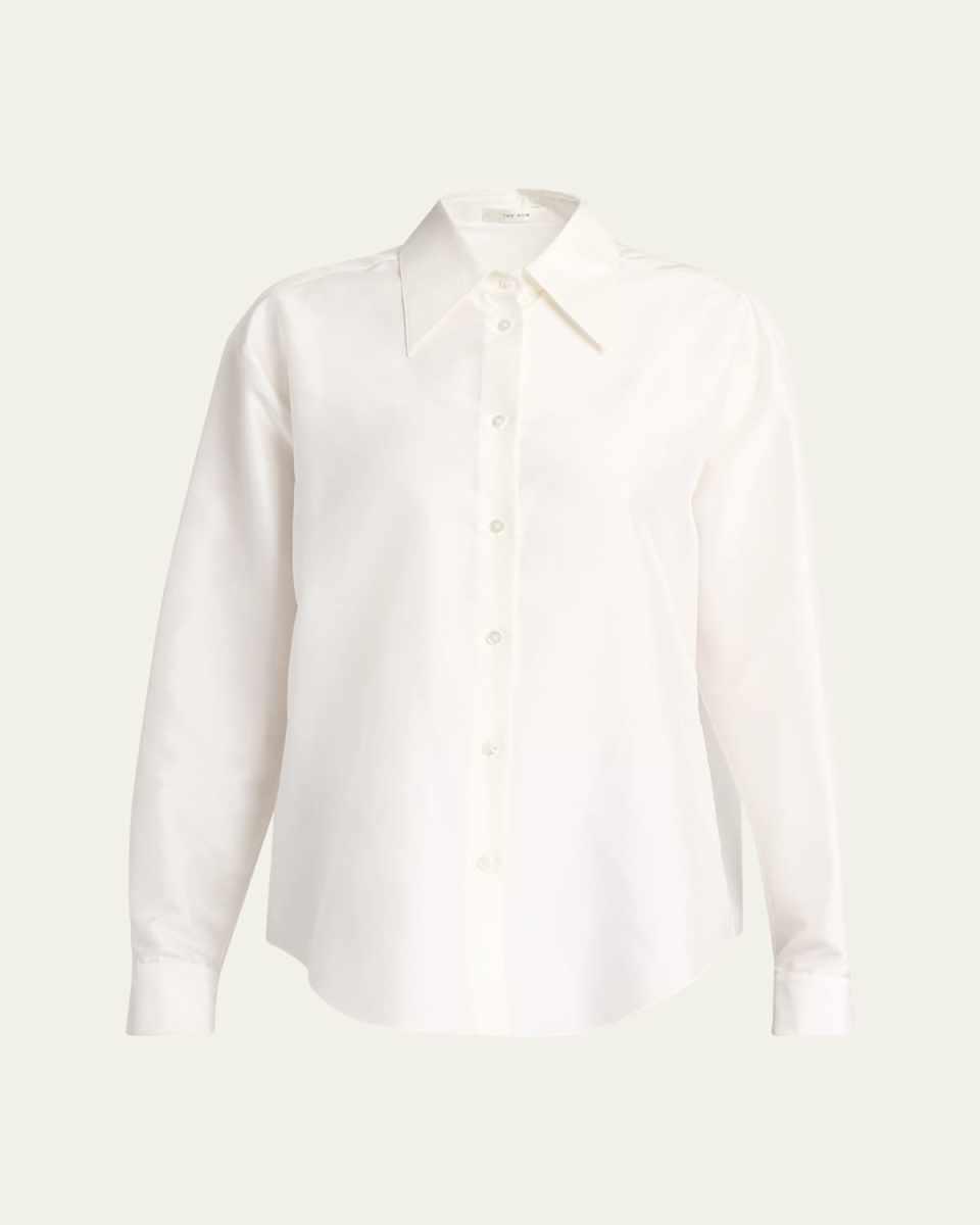 Parave Button Down Silk Blouse